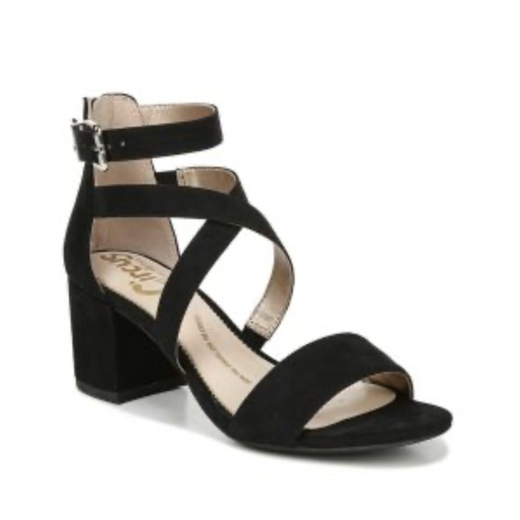 Sam Edelman Womens Black Strappy Block Heel Sandals Size 8.5M Chic Dressy Shoes - Picture 1 of 11